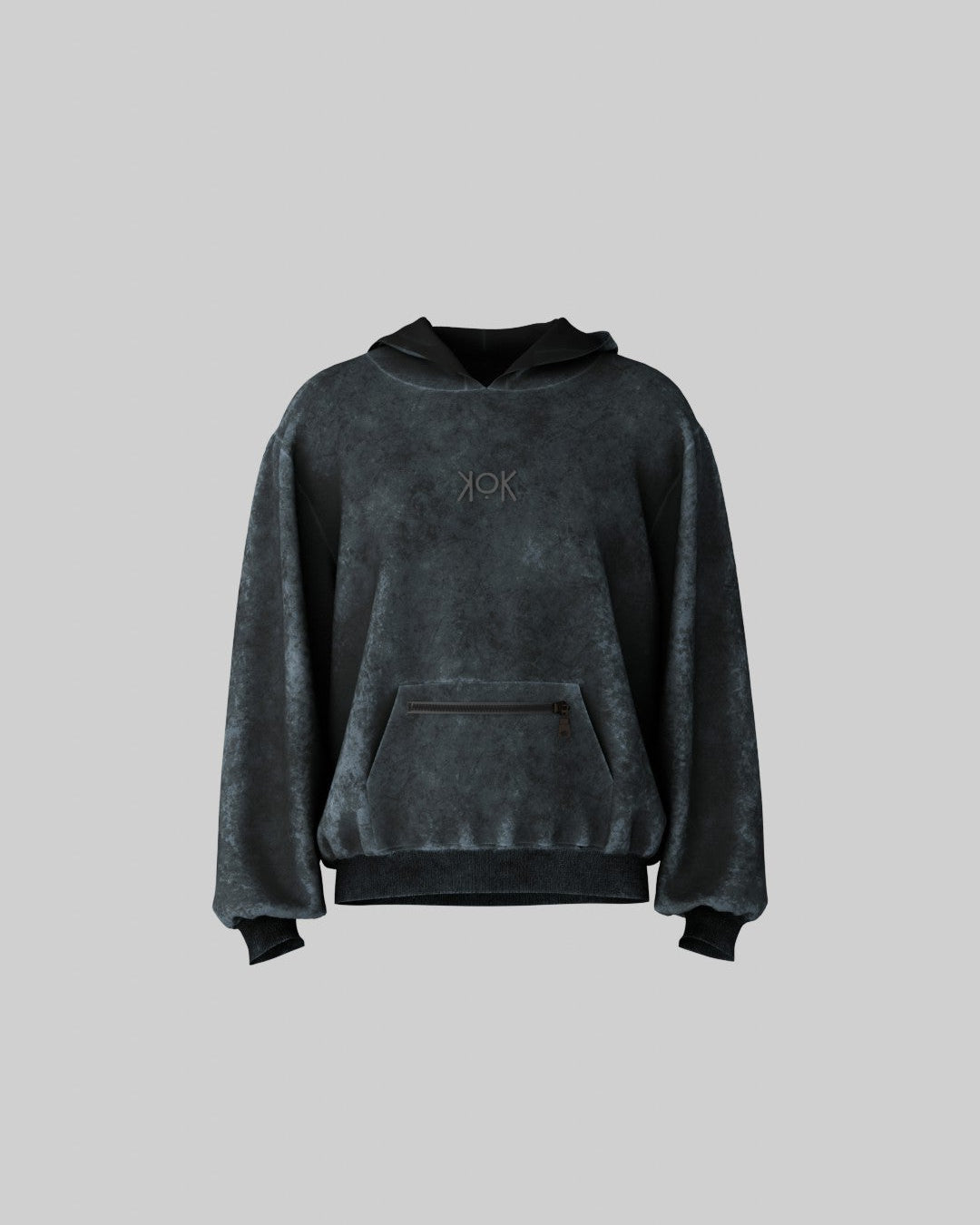 HOODIE DYED BLACK