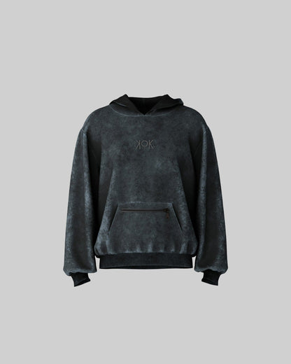 HOODIE DYED BLACK
